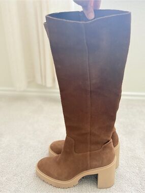 Dolce Vita H20 Tall Suede Over-the-Knee Boots in Chestnut